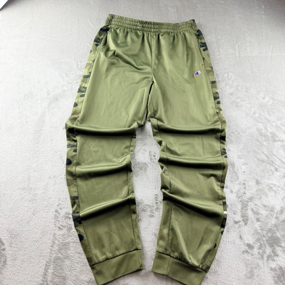 Champion Men's XL Green Camo Stripe Track Pants Activewear CHB707